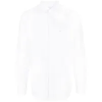 lacoste chemise en coton à logo brodé - blanc