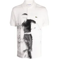lacoste chemise en coton à motif abstrait - blanc