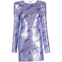 rotate birger christensen robe courte ornée de sequins à perles - violet