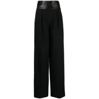 system pantalon plissé à taille haute - noir