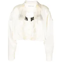 alexander wang chemise longue à design ouvert - blanc