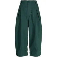 toogood pantalon court à détails de plis - vert
