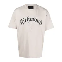 john richmond t-shirt en coton à logo imprimé - tons neutres