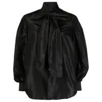 sofie d'hoore chemise en soie à détail de foulard - noir