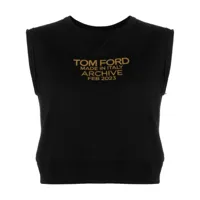 tom ford débardeur en coton à logo imprimé - noir