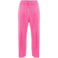 pleats please issey miyake pantalon court mc july à design plissé - rose