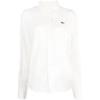 lacoste chemise à logo brodé - blanc