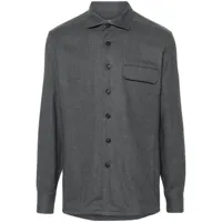 corneliani chemise en coton à col italien - gris