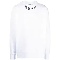 msgm sweat en coton à logo imprimé - blanc