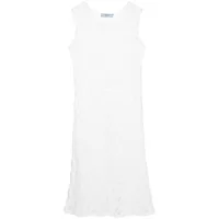 prada pre-owned robe mi-longue à design sans manches - blanc