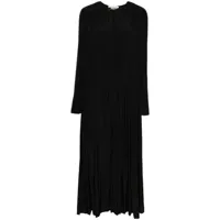 lanvin robe longue à col froncé - noir