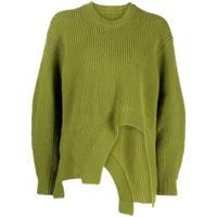 jnby pull en laine à encolure asymétrique - vert