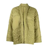 jnby veste matelassée à design sans col - vert