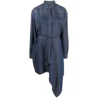 diesel robe en jean à design asymétrique - bleu