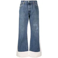 b sides jean ample à design bicolore - bleu