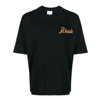 rhude t-shirt en coton à logo imprimé - noir