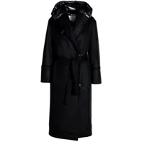 norwegian wool manteau à capuche - noir