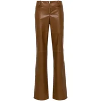 aya muse pantalon cida en cuir artificiel - marron