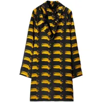burberry robe courte en soie à imprimé canards - noir