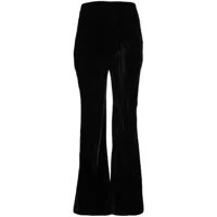 low classic pantalon à effet de velours - noir