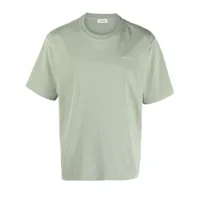 nanushka t-shirt en coton à logo brodé - vert