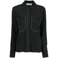 low classic chemise à coutures contrastantes - noir
