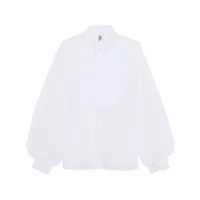 noir kei ninomiya chemise en tulle à effet de transparence - blanc