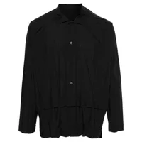 homme plissé issey miyake chemise plissée à design superposé - noir