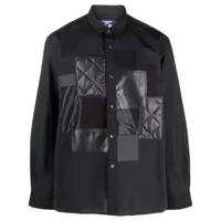 junya watanabe man chemise à design patchwork - noir