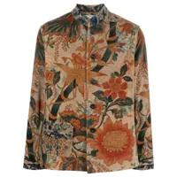 pierre-louis mascia veste en velours côtelé à fleurs - marron