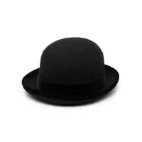 emporio armani chapeau en feutre à plaque logo - noir