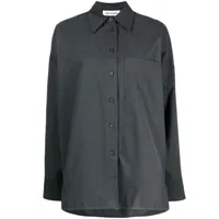 low classic chemise en coton à manches longues - gris