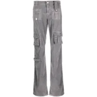 blumarine pantalon cargo à coupe évasée - gris