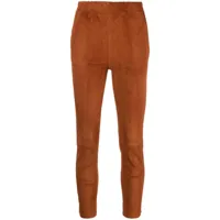 arma pantalon skinny en daim à taille haute - orange