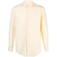 orlebar brown chemise en lin à manches longues - jaune