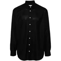 soulland chemise damon à ourlet incurvé - noir
