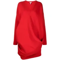 loewe robe courte drapée à manches longues - rouge