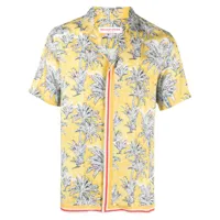 orlebar brown chemise à imprimé palmier - jaune