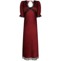 rixo robe en satin gabrielle à coupe mi-longue - rouge