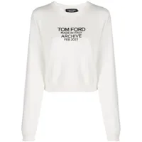 tom ford sweat en coton à logo imprimé - blanc