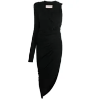 alexandre vauthier robe mi-longue asymétrique à une épaule - noir