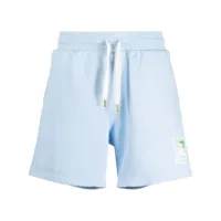 casablanca short tennis club icon en coton biologique - bleu