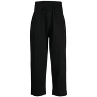 toogood pantalon en coton à taille élastiquée - noir