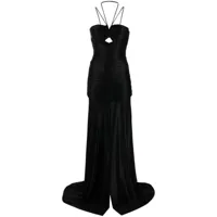 costarellos robe longue anglei à découpes - noir