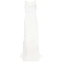 jenny packham robe courte ida plissée à ornements - blanc