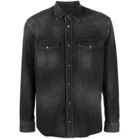 dondup chemise en jean à effet délavé - noir