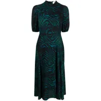 dvf diane von furstenberg robe évasée à imprimé abstrait - vert
