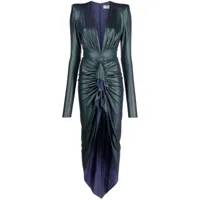 alexandre vauthier robe drapée à design asymétrique - vert