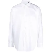 costumein chemise en popeline à col italien - blanc