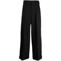 undercover pantalon droit plissé en laine - noir